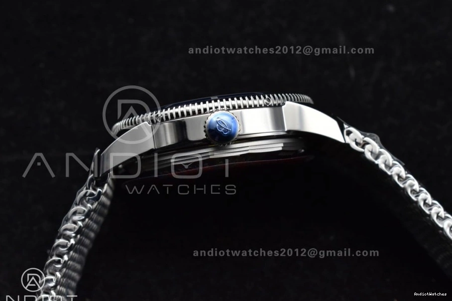 Dial 42mm SS Ceramic SS Blue Heritage Fashionable Bezel BLSF Mesh Bracelet 1169 Blue SuperOcean II on A 0402